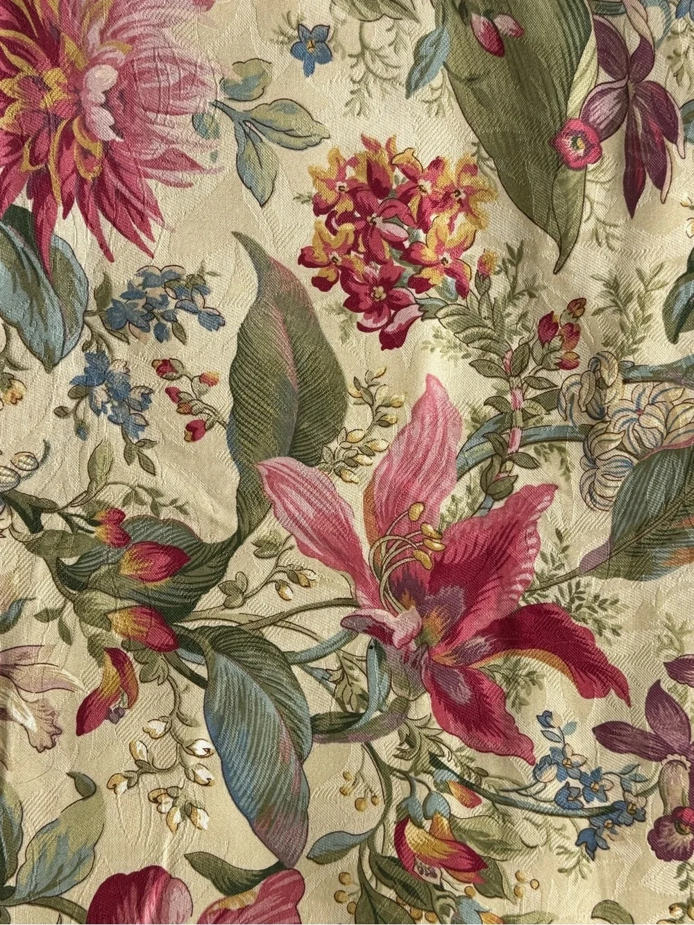 Raymond Waites Mill Creek Emmanuelle floral upholstery fabric 6 yds
